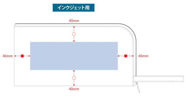 マークレススタイル キャンバスL字ファスナーフラットポーチ  名入れ印刷可能範囲3