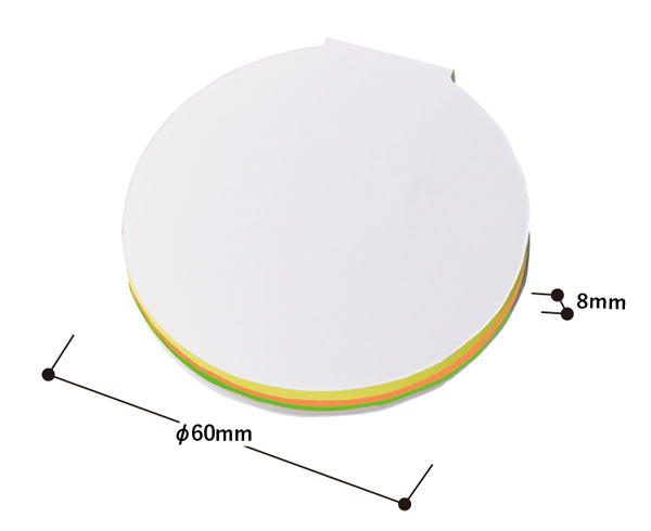 カスタムデザイン付箋 丸 TS-1501 名入れ特徴2