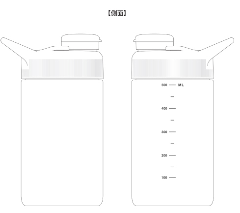 目盛り付シェイカーボトル TS-1928 名入れ範囲1